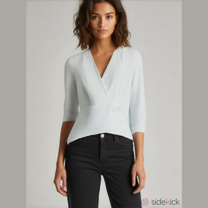 TOPSHOP Cream Wrap Blouse